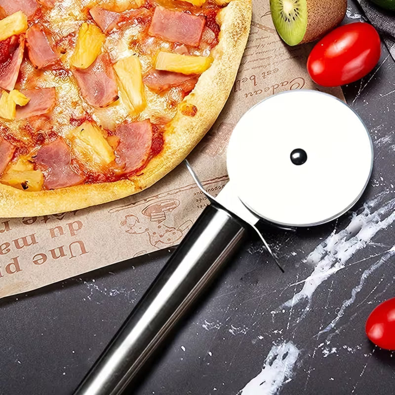 Heavy-Duty Commercial & Home Pizza Wheel Cutter, Sharp Blade & Ergonomic Handle, Single-Push Operation