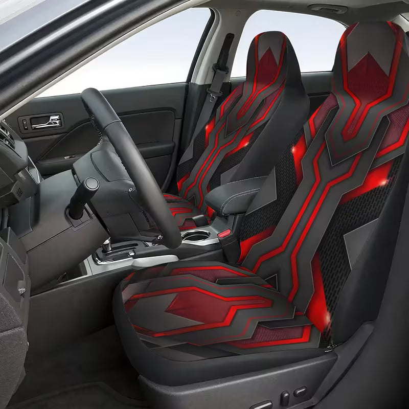 Red And Black, Individual Scale, Mecha, Car Seat Cover, Universal for All Seasons