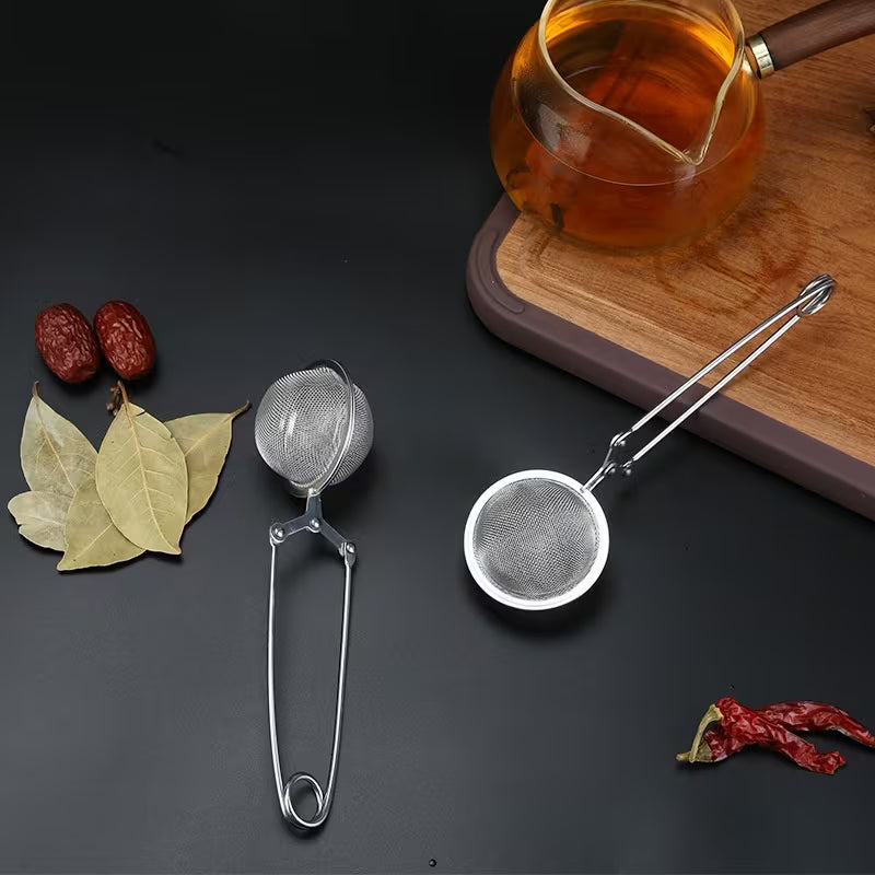 Stainless Steel Spherical Mesh Tea Strainer, Reusable Filter for Coffee, Herbs, Spices, Powdered Sugar & Flour Sifter