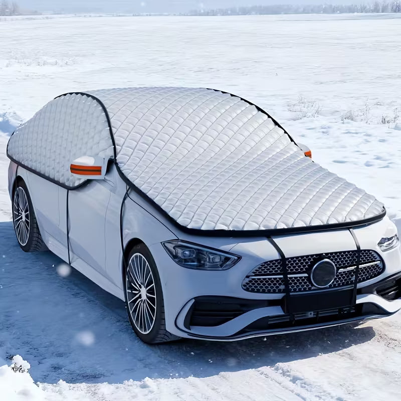 Car Windshield Snow & Sun Shade, Winter Snow/Frost-Proof, Summer Sun-Block, Full Coverage Oxford Cloth
