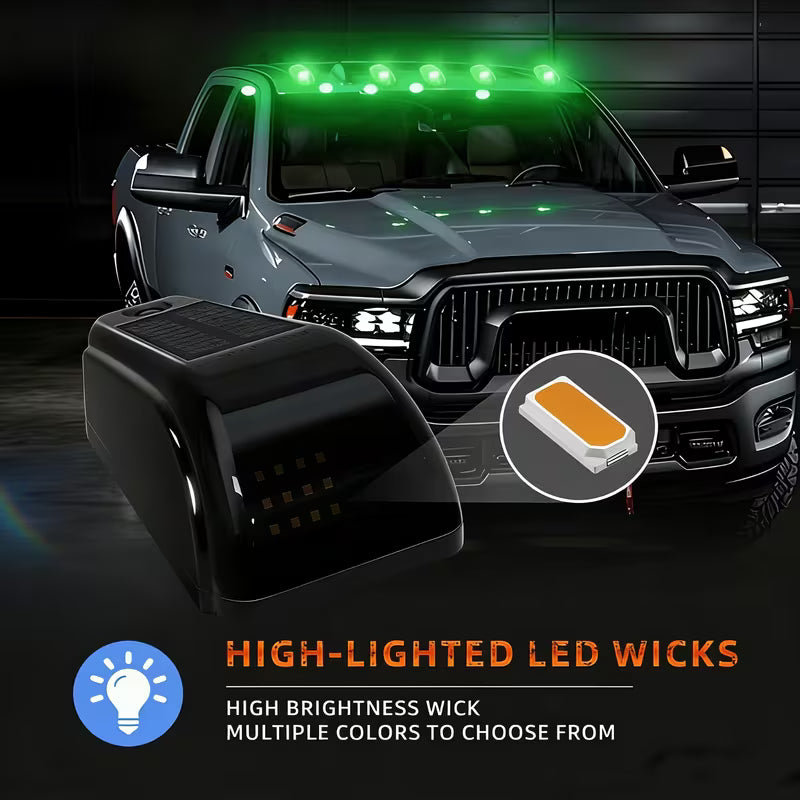 5pcs Solar Cab Lights For Trucks, Wireless No Drill Roof LED Marker Amber Lights, Waterproof