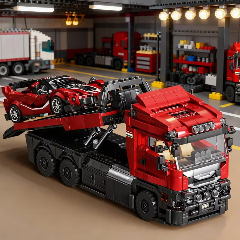Heavy Truck & Sports Car Building Blocks Display Model • Birthday And Christmas Gift