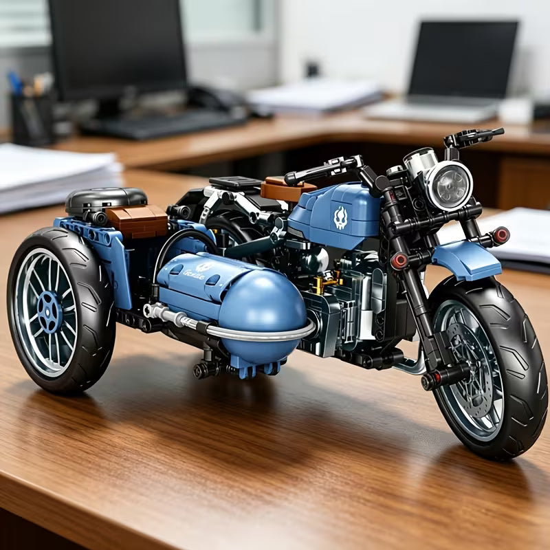 [Boys' Birthday Gift] Retro Tricycle Motorcycle Building Blocks