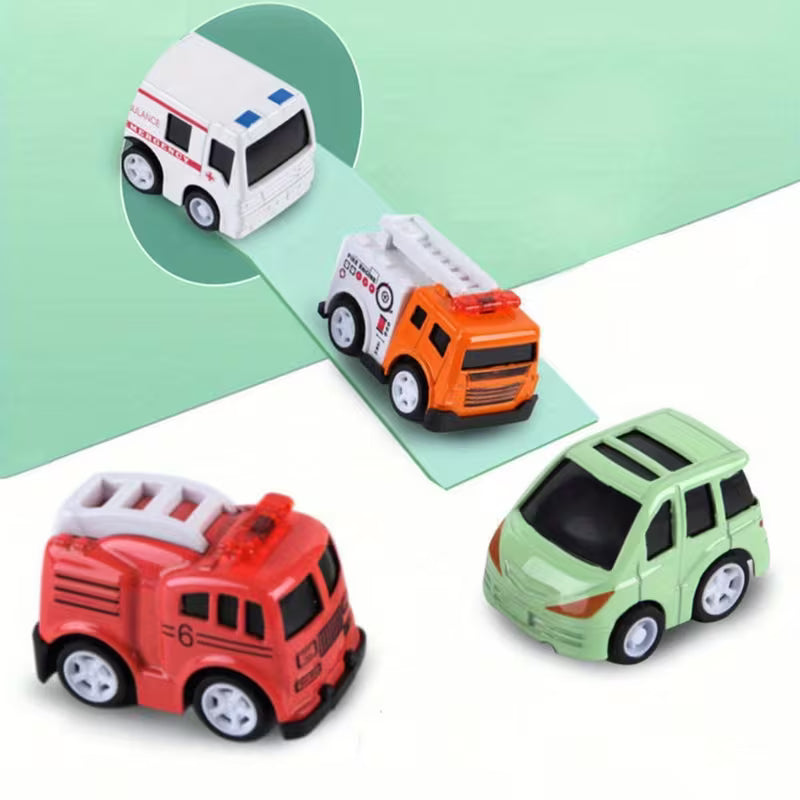 12pcs/Set Classic Car Toy Simulation Alloy Cartoon Car Toy Model Educational Toy for Kids Boys