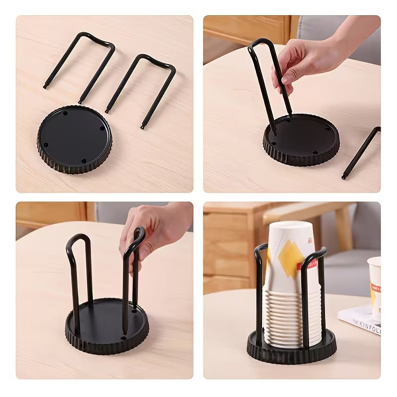 1pc Disposable Paper Cup Holder - Adjustable Plastic Tray, Multi-functional Cup Storage Rack