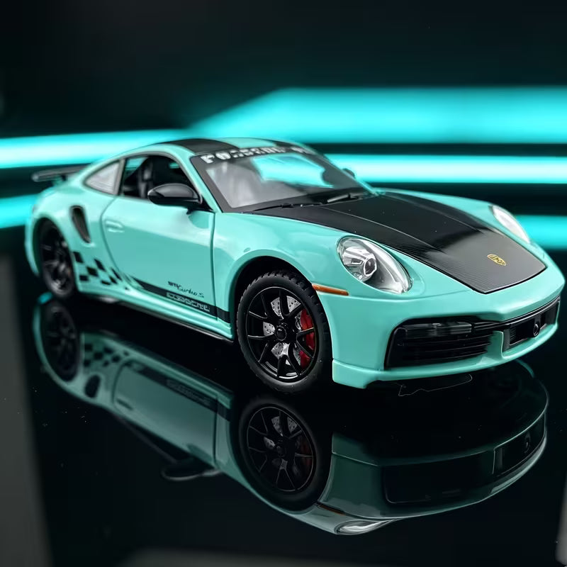 1:24 Cyan Blue Sports Coupe Model  Collectible, Christmas, Birthday, Holiday Gift