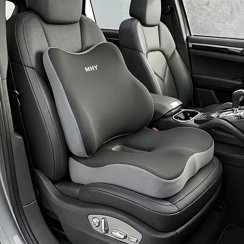 2pcs Lumbar Support Pillow Car Seat Cushion Backrest Set
