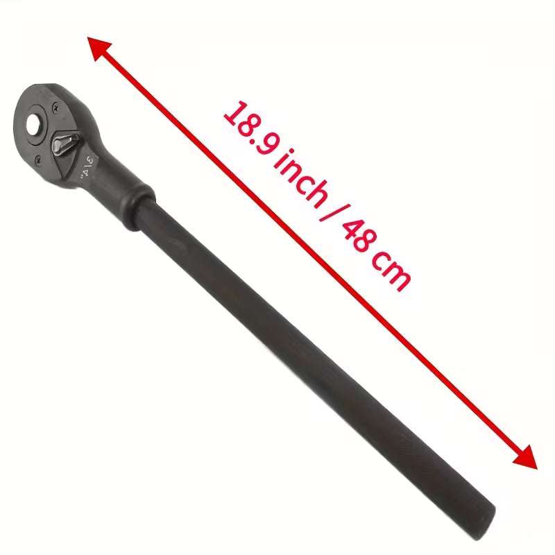 Heavy-Duty 19-Inch Adjustable Ratchet Wrench with Quick Release Socket - 3/4" Drive, Carbon Steel Construction,