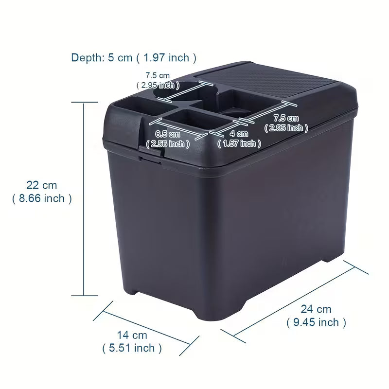 Car Interior Trash Can Multi-Function Storage Box Beverage Cup Holder Storage Box with Cup Holder