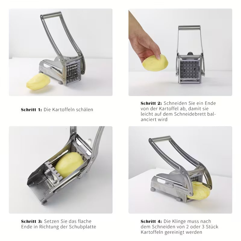 7pcs Stainless Steel Vegetable French Fry Cutter Set with Peeler and Cleaning Accessories, Multi-Functional Kitchen Gadget for Potatoes & Carrots