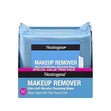 Alcohol-Free Micellar Makeup Remover Wipes – Waterproof Makeup Removal Twin Pack (2 x 25 Count)