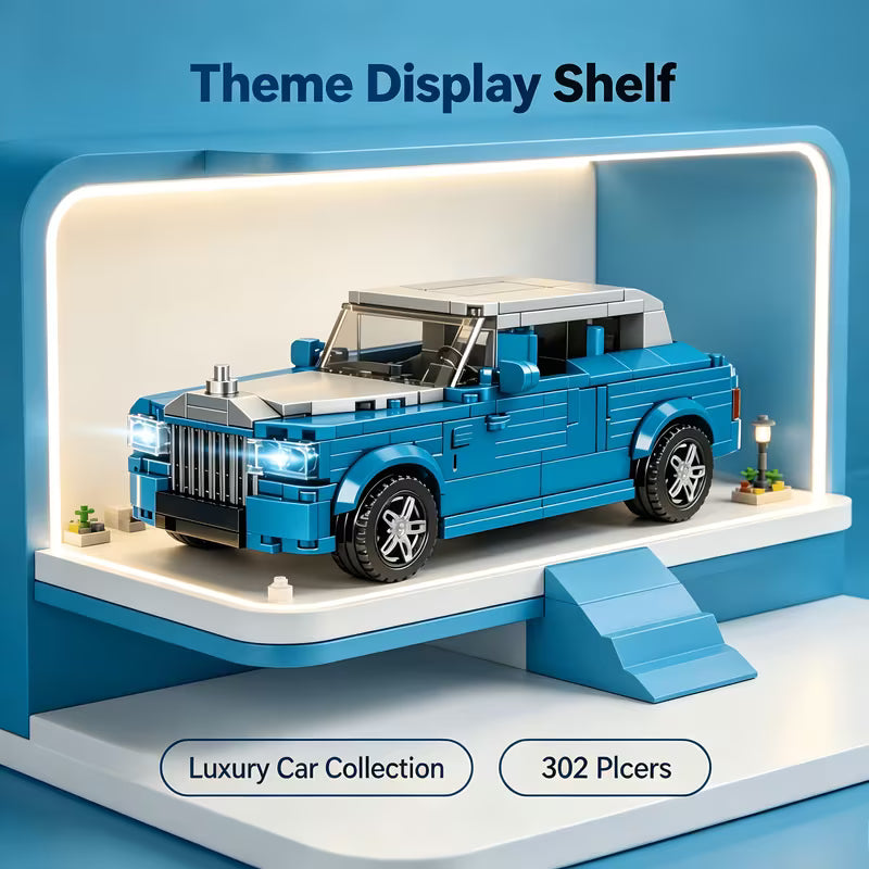 Luxury Classic Car Building Blocks, Collectible Display Vehicle Toy, Assembly Retro Car Brick Model, Gift for Car Enthusiast Boys