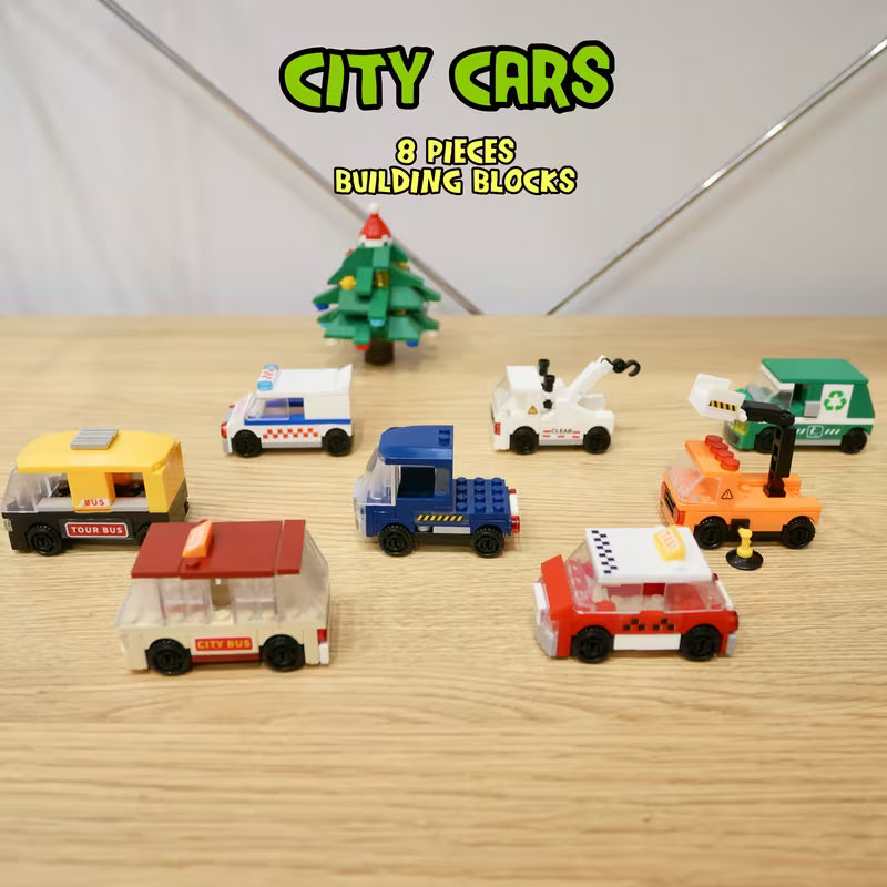 8pcs City Vehicle Building Blocks Set