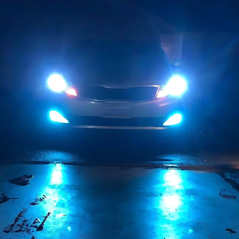 6pcs 8000K Ice Blue LED Headlight Bulbs, 9005 H11 H16/5202, High/Low Beam & Fog Lights