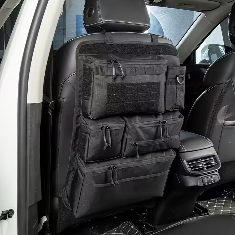 Tactical Car Seat Back Organizer, Upgrade Vehicle Panel, Suitable for Most Vehicles, Organizes Phone