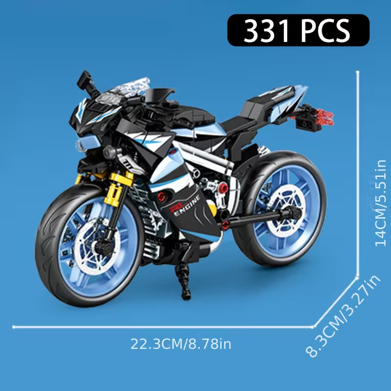 Motorcycle Model Children's Toy, Puzzle Puzzle Small Particle Building Blocks, Mini Motorcycle Building Blocks Ornament, Birthday Gift, Christmas Gift
