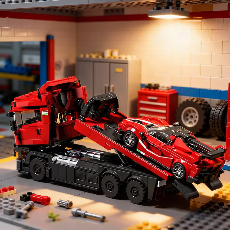 Heavy Truck & Sports Car Building Blocks Display Model • Birthday And Christmas Gift