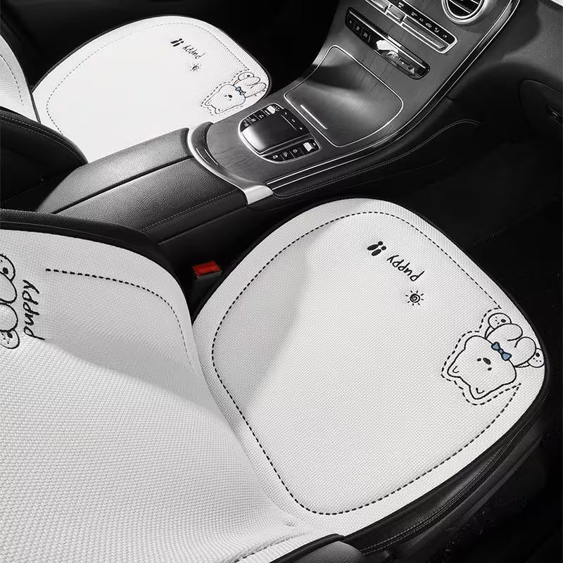 Car Seat Cushion for All Seasons, Linen Texture Breathable Seat Cover And Mat