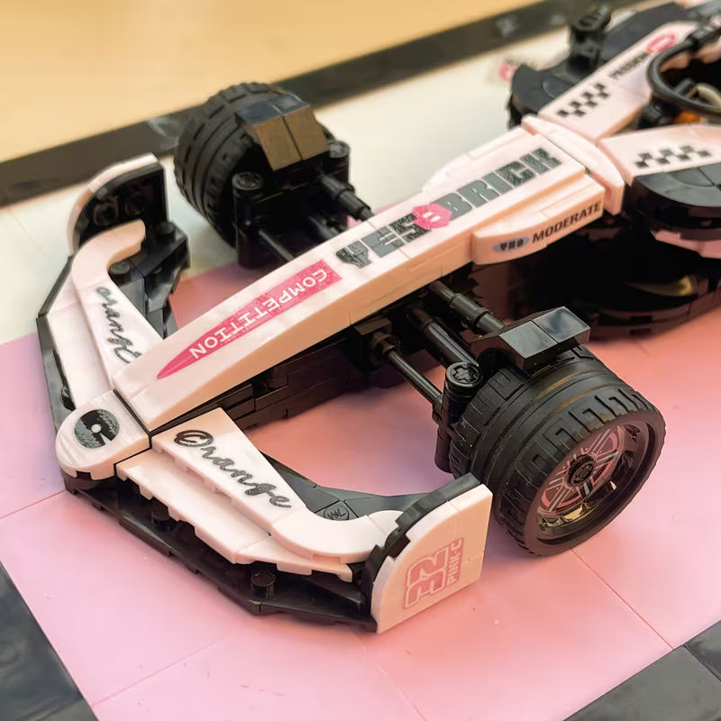 Small-particle Building Blocks, Pink Race Car Building Blocks, Dual-purpose for Display and Hanging, Highly Practical, Birthday and Christmas Gift