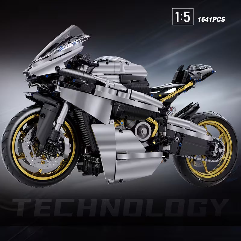 1641+PCS Large Motorcycle Building Blocks