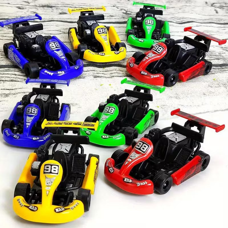 8pcs Mini Pull-Back Racing Cars, Colorful Cartoon Toy Cars