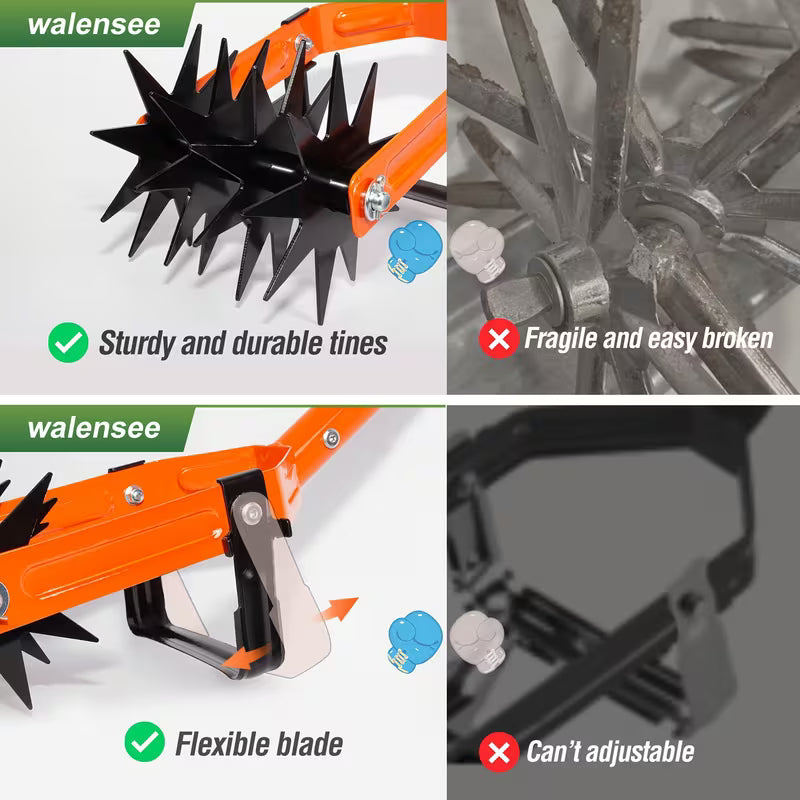 1pc Cultivator Tool, Adjustable Garden Hand Tiller with Stainless Steel Pole, 2-in-1 Garden Weeder & Soil Cultivator