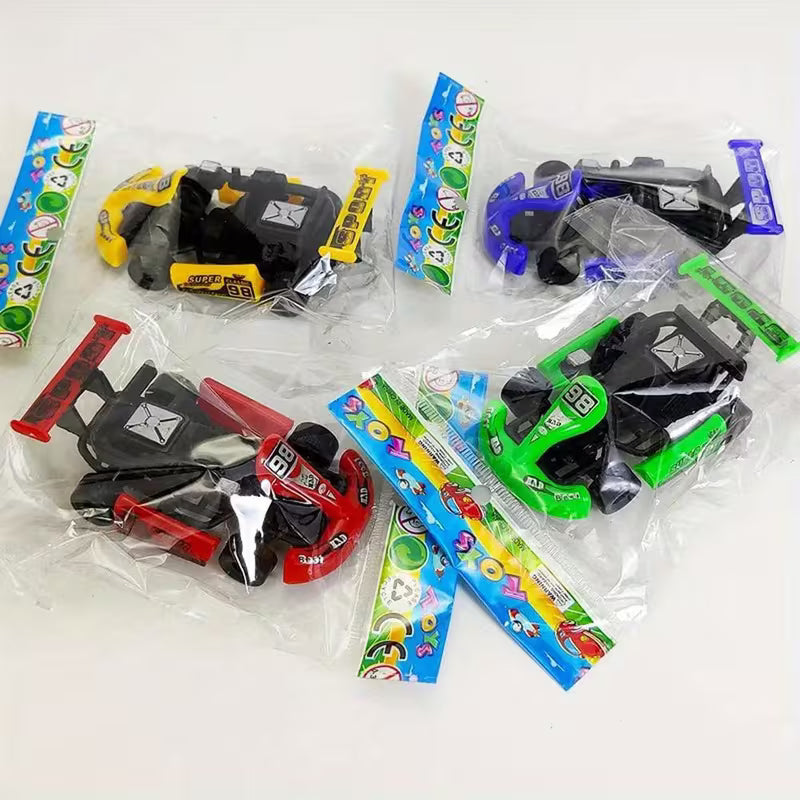 8pcs Mini Pull-Back Racing Cars, Colorful Cartoon Toy Cars