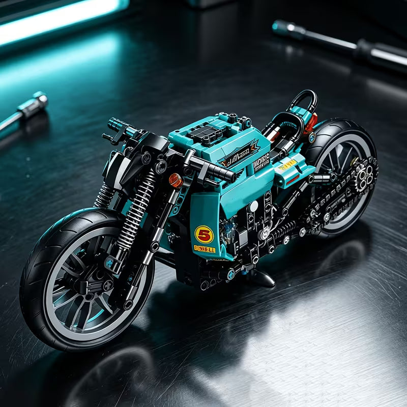 1030 PCS Cool Motorcycle Building Blocks, Mechanical Model Kit