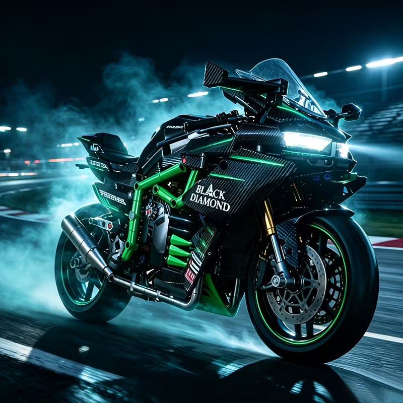 Night Phantom Motorcycle Building Blocks Toy