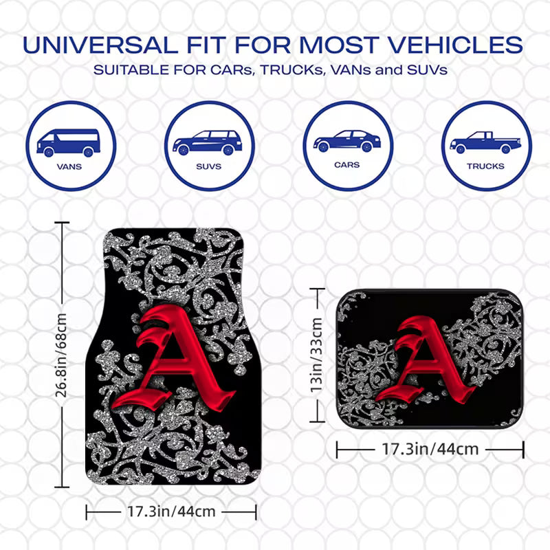 Car Mats - 4pcs Set Design - Durable Carpet-style Mats Suitable for Saloon Cars, SUVs and Trucks - Year-round Protection for Your Vehicle's Interior