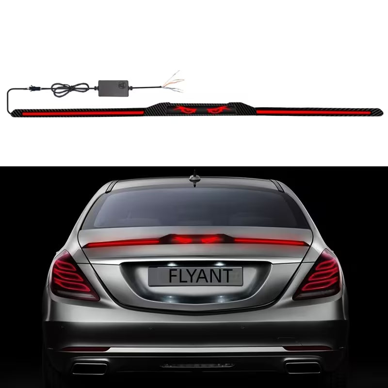 Car Spoiler Brake Light Strip, Universal Rear Spoiler Wing with Brake Light, LED Light Exterior Assembly Third Brake Light