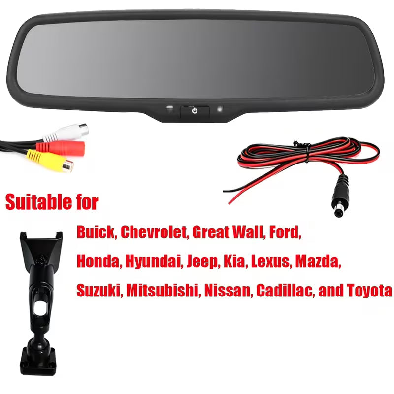 4.3-Inch TFT LCD Rearview Display for Vehicles, Compatible with Rearview Camera Systems, Suitable for Buick & Chevrolet