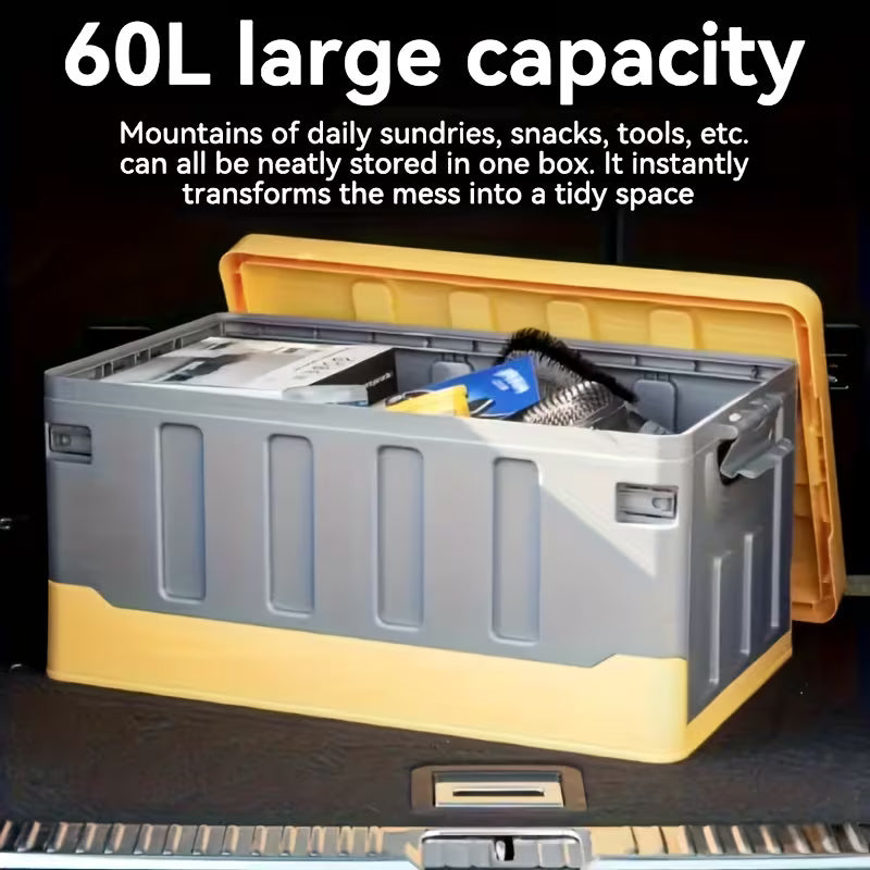 9.25gal/15.85gal Large-Capacity Outdoor Storage Box, Foldable Outdoor Storage Container, Organizing Storage Box, Spacious Collapsible Storage Bin,