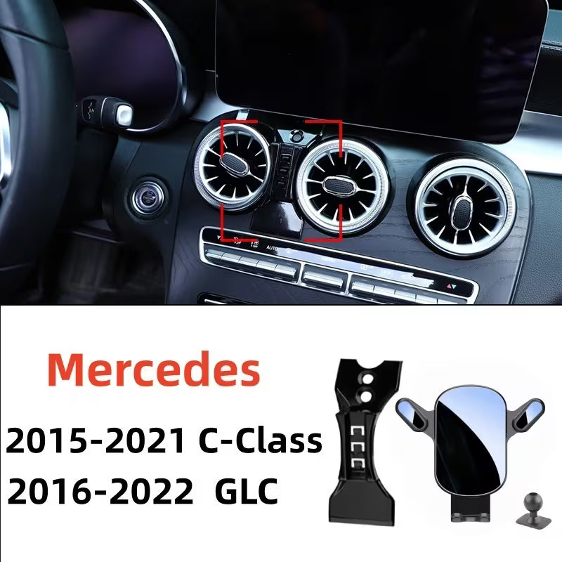 for Mercedes-Benz Glc (2016-2022) & C-Class (2015-2021) Car Phone Holder with GPS Navigation, Quiet Silent Operation, Smartphone Holder Suitable for Dash Mount,