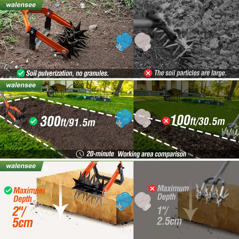 1pc Cultivator Tool, Adjustable Garden Hand Tiller with Stainless Steel Pole, 2-in-1 Garden Weeder & Soil Cultivator
