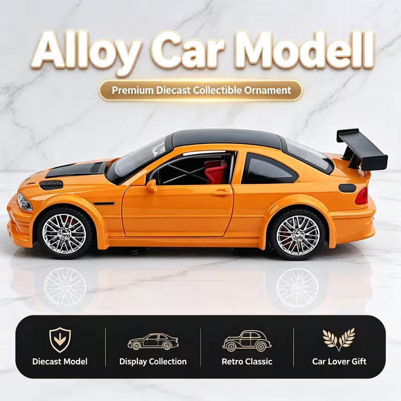 1:24 Scale Simulation Alloy Car Model with Screw-Mounted Display Base, Finely Crafted Metal Body, Authentic Detail Reproduction, Suitable for Office Desktops and Home Decor