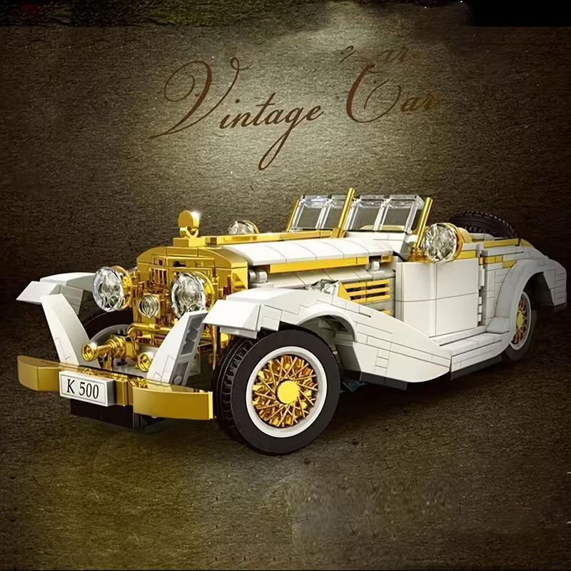 1000PCS Retro Classic Car & Motorcycle Building Set Home Decoration Ornaments, Birthday, Christmas, Halloween, Thanksgiving Toy Gifts
