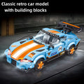 Retro Block Set, Classic Speed Assembly Brick Model Toy, Educational STEM Construction Car Boy Gift Collectible Desktop Display
