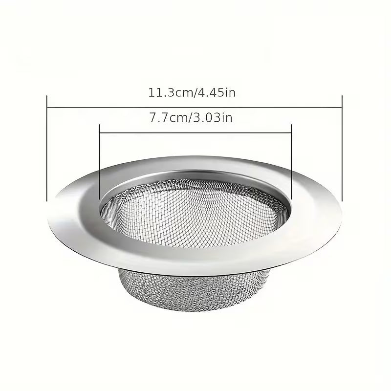 2-Pack Sink Filter for Most Sink Drains, Stainless Steel Mesh Drain Covers, Wide-Rim Fine Mesh, Durable & Rustproof