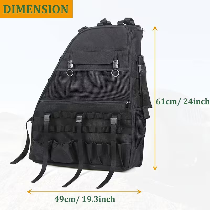 Roll Bar Storage Bag Cargo Cage for 97-23 for JEEP for Wrangler JK TJ LJ & Unlimited JL 4-Door with Multi-Pockets & Organizers & Cargo Bag Saddlebag Tool Kit
