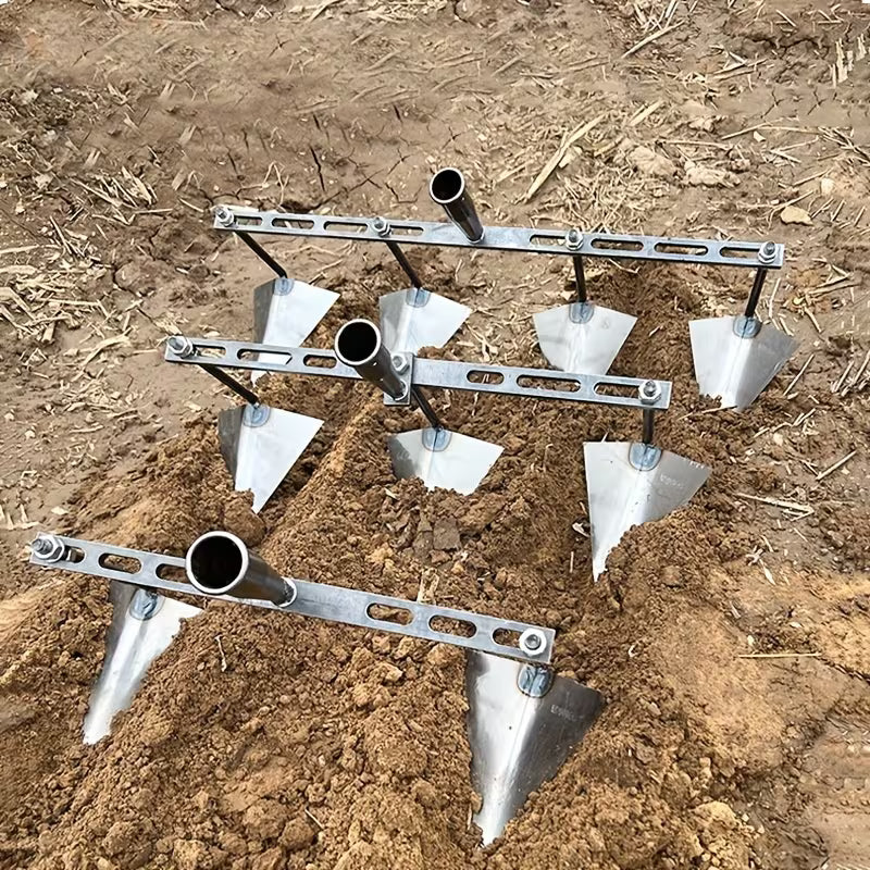 1pc Manual Agricultural Pull Plow, Adjustable Trenching Triangular Double-Hook Pointed Hoe, Vegetable Planting & Fertilizing Tool