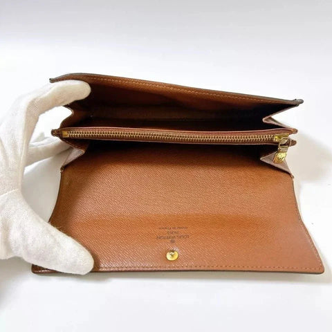 Authentic Louis Vuitton Monogram Sarah Long Wallet – Brown Coated Canvas