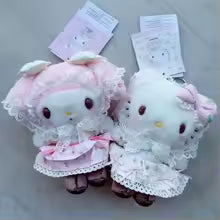 Sanrio My Melody Plush Toy Keychain - Pastoral Lace Headscarf Bag Charm