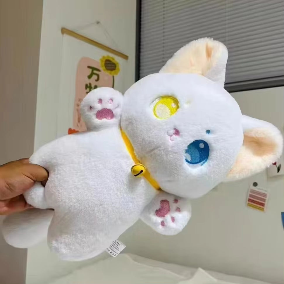 25cm Black and White Cat Plush Toy Grab Stuffed An