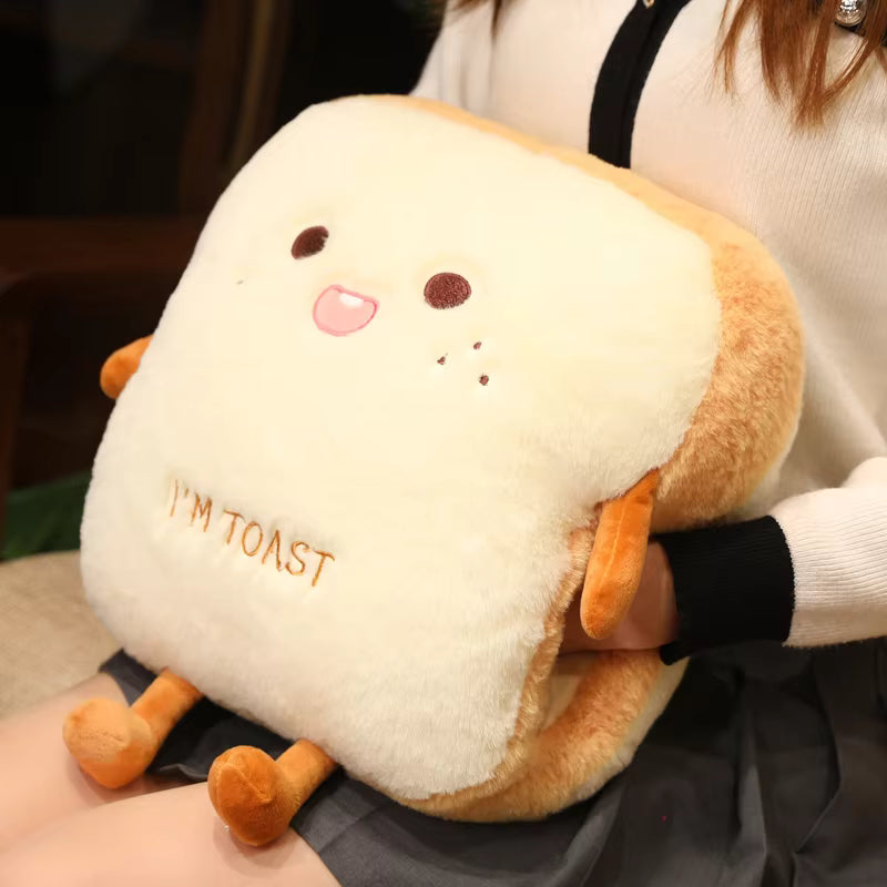 35cm Plush Bread Pillow Soft Toast Simulation Food Doll Warm Hand