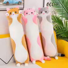 Long Cat-Shaped Plush Pillow - Cute Large Cat Stuffed Animal & Sofa Pillow