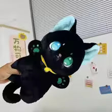25cm Black and White Cat Plush Toy Grab Stuffed An