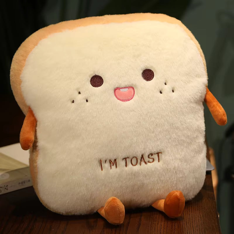 35cm Plush Bread Pillow Soft Toast Simulation Food Doll Warm Hand