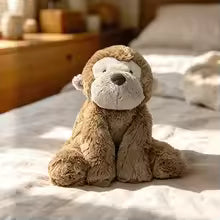 35/52CM Lying Elephant Monkey Plush Toy - Soft Stuffed Cartoon Animal Doll