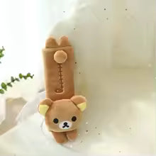 Kawaii Rilakkuma Car Neck Pillow Seat Belt Pad Soft Brown White Bear Car